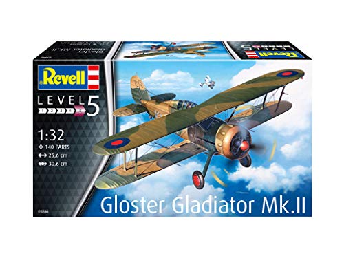 Revell-Revell-03846 Gloster Gladiator MK. II, Escala 1:32 Kit de Modelo de plástico, Color sin Pintar (03846)