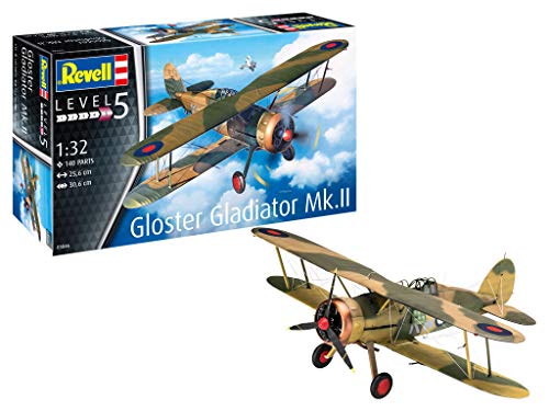 Revell-Revell-03846 Gloster Gladiator MK. II, Escala 1:32 Kit de Modelo de plástico, Color sin Pintar (03846)