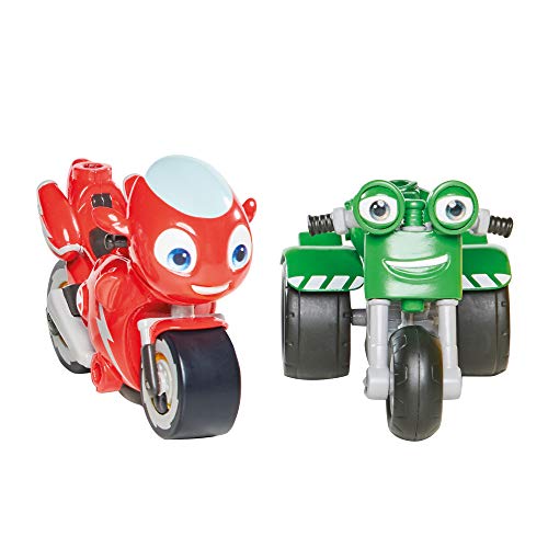 Ricky Zoom T20044 - Juego de 2 Figuras de acción sobre Ruedas de 7,6 cm Que Incluye a Ricky Zoom y DJ, Motocicletas de Juguete Que se Mantienen de pie Solas para niños y niñas a Partir de 3 años