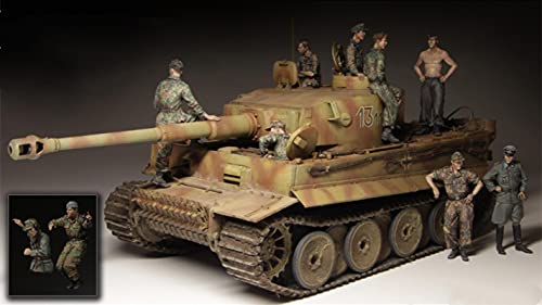 Risjc 1/35 Tema de la Segunda Guerra Mundial Kursk Batalla Soldados de Tanques alemanes (10 Personas, sin Tanques) Kit de Modelo en Miniatura sin Pintar ni ensamblar / R60214