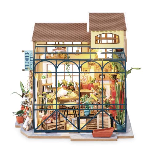 Robotime Emilys Flower Shop Casa de muñecas en Miniatura, Multicolor, Talla única