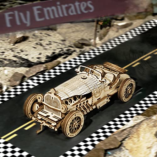 Robotime Grand Prix Car Puzzle 3D Madera Maquetas para Construcción Mecánica Laser Cut Puzzle De Madera Artesanía para Adultos