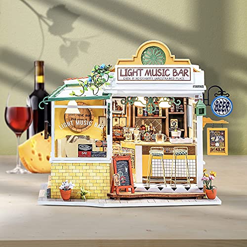 Rolife DIY Casas de Muñecas Miniaturas Madera para Montar Barra de Musica Miniature House Maquetas para Construir Adultos Niñas y Niños 14 Años de Edad hasta, 149 Piezas, Light Music Bar