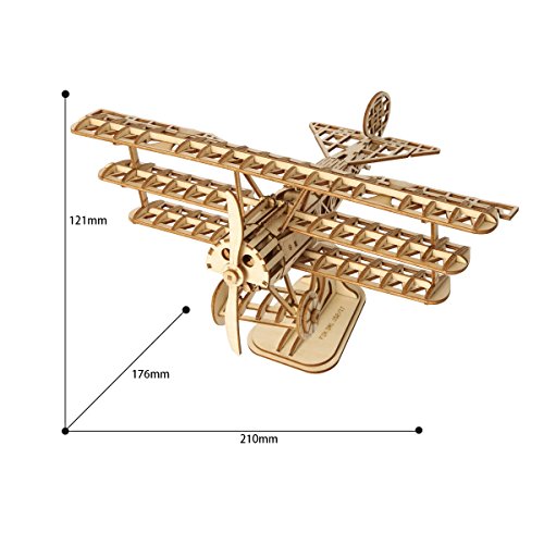 Rolife Rompecabezas de Madera 3D Modelo Kits de artesanía de Madera para 3D Brain Teaser Puzzle de Madera Juego Niños y Adolescentes (Airplane)