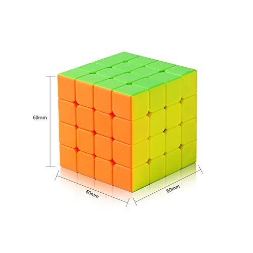 ROXENDA Cubo de Velocidad 4x4 Speed Cube 60mm - Torneado Suave y Rápido: Sólido, Duradero y Stickerless, Gira más Rápido Que el Original (4x4x4)