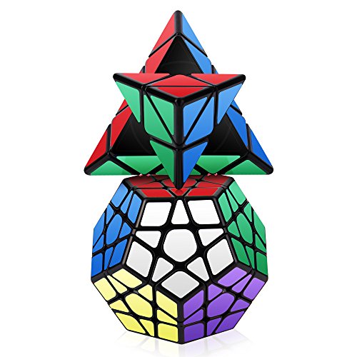 ROXNEDA Speed Cube Set, Cubos de Velocidad de Pirámide Megmainx Cube, Giro Fácil y Juego Suave & Sólido Duradero ABS, 2 Pack