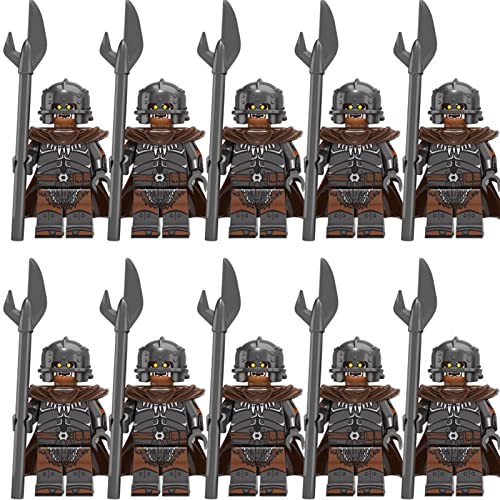 RTWJLG Lego Minifiguras,El Hobbit, la Batalla de los Cinco Ejércitos, Bloques de Construcción Orc Half Orc Fuertes Minifiguras Serie 10 Piezas Mini Juguetes Juego de Minifigura