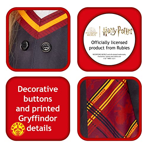Rubies Disfraz Harry Potter para niños y niñas, Túnica unisex con detalles impresos. Disfraz Oficial de Harry Potter para Halloween, Navidad, Carnaval y cumpleaños