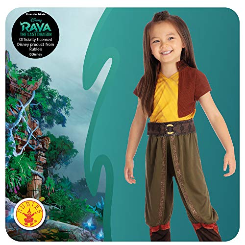 Rubies Disfraz oficial de Disney Raya de lujo, Raya and the Last Dragon Girls Kids Fancy Dress Talla Mediana Edad 5-6 años