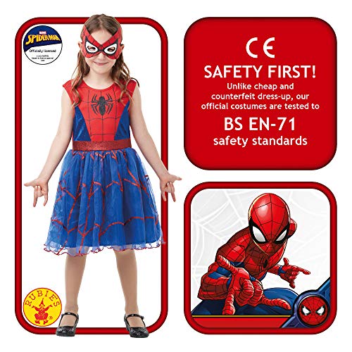 Rubies Disfraz oficial de Marvel Spider-Girl de lujo para niños, disfraz de superhéroe, tamaño pequeño de 3 a 4 años, altura 104 cm