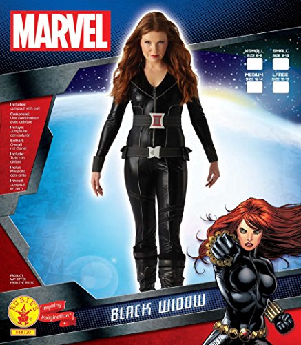 Rubies's Disfraz Oficial de Marvel, Viuda Negra, para Adultos Oficial, Talla Mediana, Color Negro