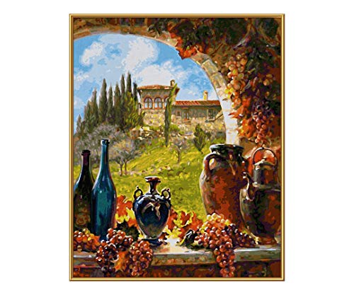 Schipper números-Vino de la Toscana-Cuadros para Adultos-Incluye Pincel y Pinturas acrílicas-40 x 50 cm (Simba 609130840)