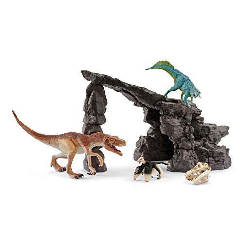 Schleich 41461 Juego de dinosaurios - dinoset con cueva, juguetes a partir de 4 años