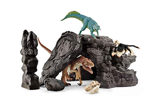 Schleich 41461 Juego de dinosaurios - dinoset con cueva, juguetes a partir de 4 años