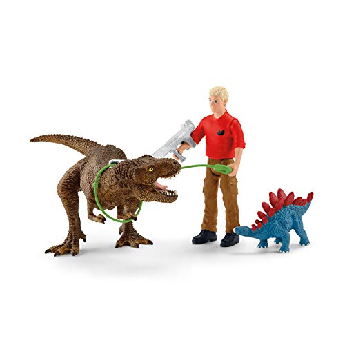 Schleich 41465 Juego de dinosaurios - Tiranosaurio Rex ataque, juguetes a partir de 4 años