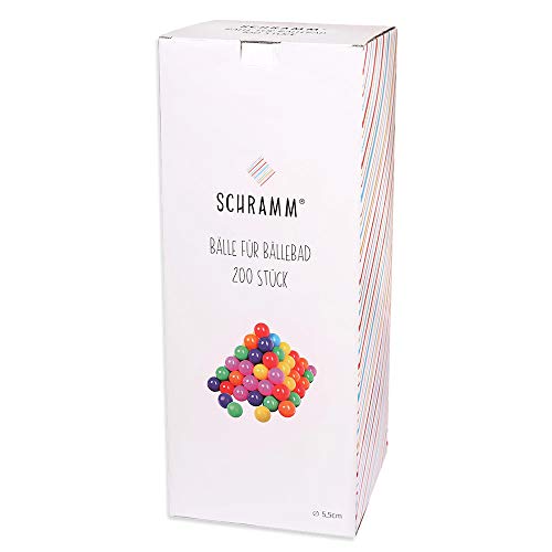 Schramm® Bolas de 200 Piezas para baño de Bolas Bolas para niños Bolas para bebés Bolas de plástico Piscina de Bolas sin suavizante Paquete de 200