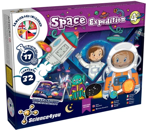 Science4you Aventura Espacial para Niños 4+ Años - 17 Experimentos: Haz Maqueta del Sistema Solar, Planetas con Recortables para Niños, Juegos Educativos, Manualidades Niños 4 5 6 7 Años (80003269)