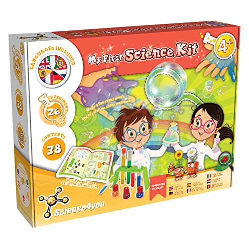 Science4you - Primer Kit de Ciencias Niños 4 Años - Kit Científico con 26 Experimentos para Niños 4 Años - Laboratorio de Quimica y Colores, Juegos Educativos de Manualidades para Niños 4 5 6 7 Años