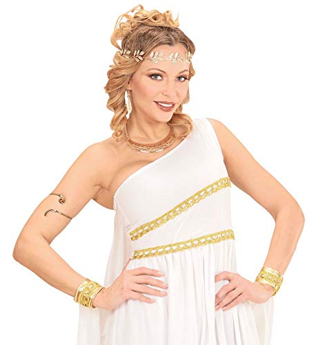 shoperama Corona de laurel dorada para la cabeza de la joya, romano, griega, diosa griega, diosa de Dios, Julius, César, Campestre, accesorio de disfraz antiguo
