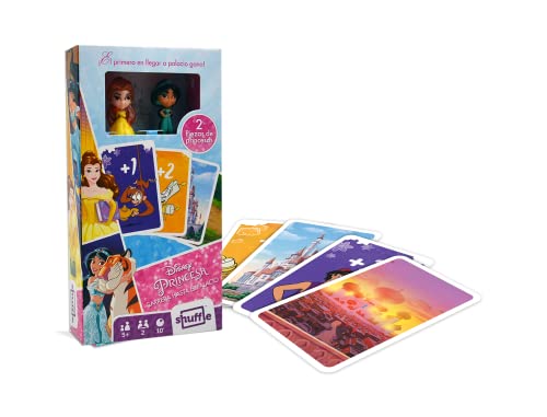 Shuffle Princesas Disney Carrera hasta el Palacio. Juego de Cartas Infantil con Figuras de Personajes.