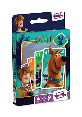 Shuffle | Scooby Doo 4 en 1 Juego de cartas | Juega Snap, Familias, Juego de Parejas o Juego de Acción con tus personajes de Scooby Doo | Más de 2 jugadores entretenidos durante 10 minutos | Edades 4+