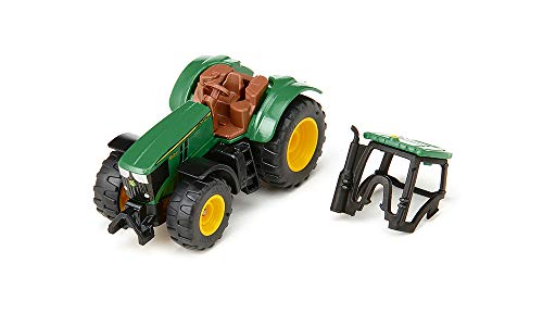siku 1064, Tractor John Deere 6250R, Metal/Plástico, Verde, Incl. enganche para remolque, Ruedas con neumáticos de goma