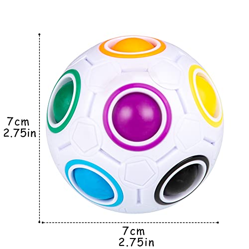 SISYS Magic Rainbow Ball 3D Puzzle Ball Bola Mágica del Arco Iris Speed Cubo Pelota Mágica Arco Iris Pelota Juguetes Educativos para Niños y Juguetes para Descompresión para Adultos, Blanco