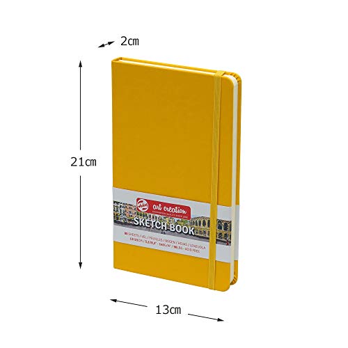 Sketchbook Royal Talens Art Creation - Cuaderno de bocetos (tapa dura, 80 hojas, 140 g/m², 13 x 21 cm), color amarillo dorado