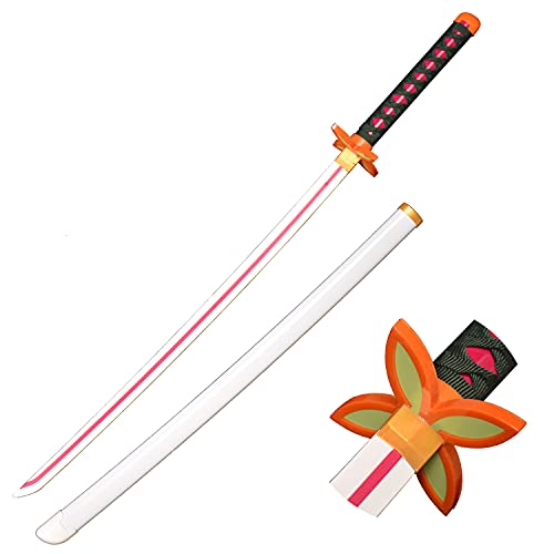 Skyward Blade Espada de Anime Cosplay de madera, Kochou Shinobu Samurai Spada, juguetes para niños, Fan de los Anime, The Special Cuchillo of Demon Slayer Blanca Cuchillo Katana 40 in