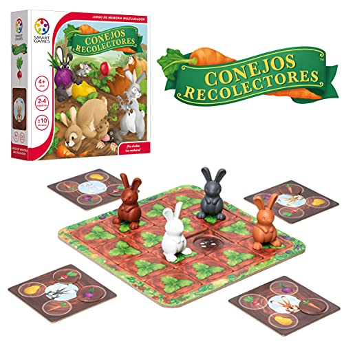 Smart Games Conejos recolectores Juegos de Mesa, Juego Educativo multijugador para niños, Jugar en Familia, Juguetes educativos niños, Smartgames, +4, SGM510ES