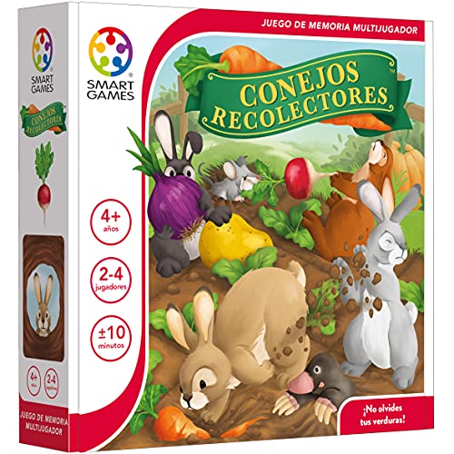 Smart Games Conejos recolectores Juegos de Mesa, Juego Educativo multijugador para niños, Jugar en Familia, Juguetes educativos niños, Smartgames, +4, SGM510ES
