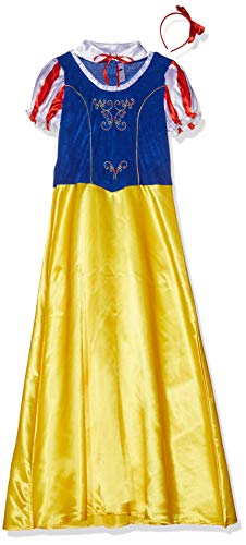 Smiffys-24643L Disfraz de Princesa de Las Nieves, Amarillo, con Vestido, Cuello y Diadema, Color, L-EU Tamaño 44-46 (Smiffy'S 24643L)