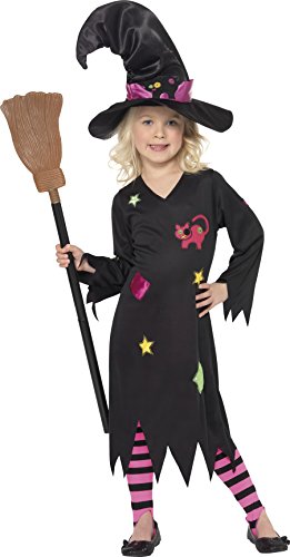 Smiffy's 35655 - Disfraz de bruja para niña, talla 3-4 años, T2