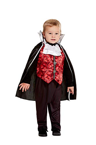 Smiffys 50798T2 - Disfraz de vampiro para niños (3-4 años), color rojo