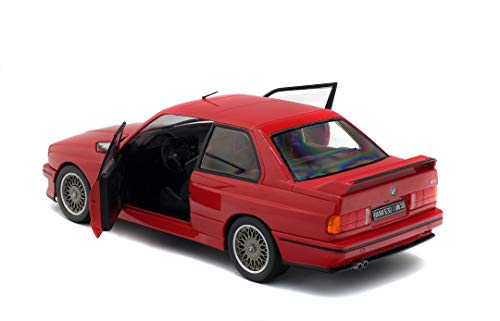 Solido – BMW M3 E30-1990 Coche en Miniatura de colección, 1801502, Rojo