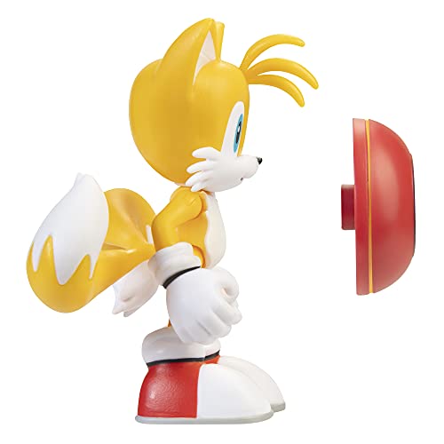Sonic - The Hedgehog Figuren, Tails w/Star Spring Sonic-Figuras Decorativas (10 cm), diseño de Cola Moderna con Estrella, Color Amarillo (Jakks 407024)
