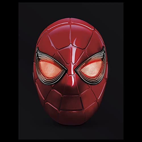 Spider-Man Hasbro Marvel Casco electrónico de Iron Spider con Ojos Brillantes de Legends Series, 6 ajustes de luz y Regulable