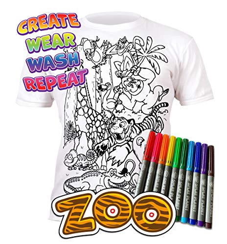 Splat Planet Zoo Playera con 10 bolígrafos mágicos Lavables no tóxicos, Colorear y Lavar (9-11 años)