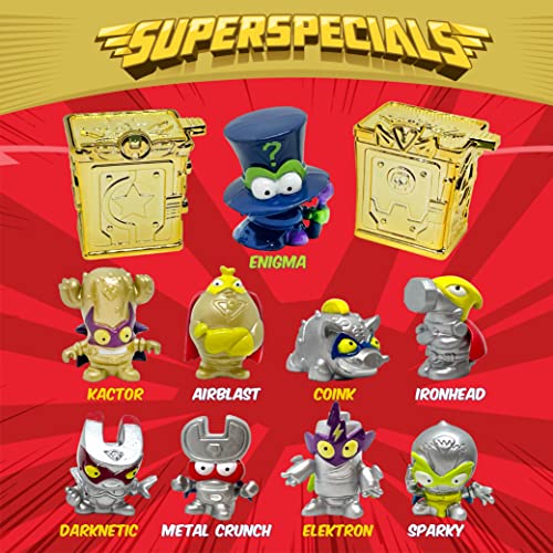SUPERTHINGS Lata Gold Serie 1 – Contiene todas las figuras especiales de la serie 1. Incluye el ultrararo (Enigma), los 2 líderes dorados, los 6 capitanes plateados y las 2 guaridas doradas