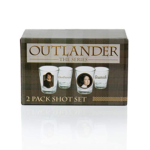 Surreal Entertainment Outlander Collectibles Jamie and Claire Fraser Shot Glasses | Collectors Edition