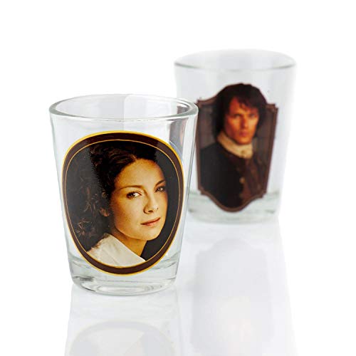 Surreal Entertainment Outlander Collectibles Jamie and Claire Fraser Shot Glasses | Collectors Edition
