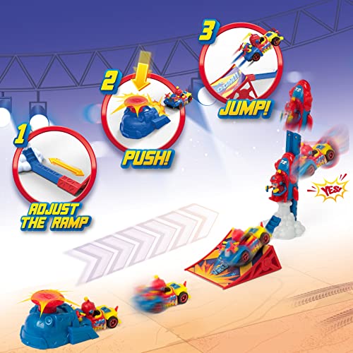 T-Racers Rocket Launch - Lanzador con rampa, 1 piloto y 1 Coche, Pista de Coches de Juguete (PTRSD014IN30, Magic Box Toys), Multicolor