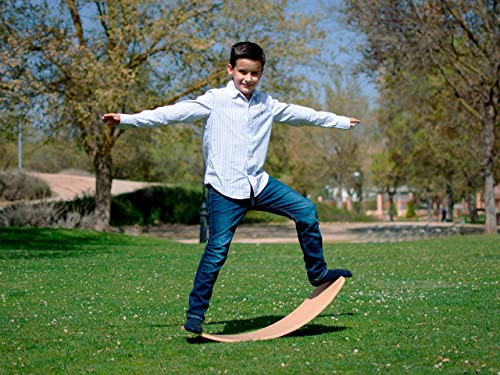 Tabla Curva Montessori niños. Tabla de Equilibrio de Madera Montessori Niños Balance Board MAX 70 kg Bebe wobbel Balancin Waldorf Juguetes Juegos Psicomotricidad Infantil