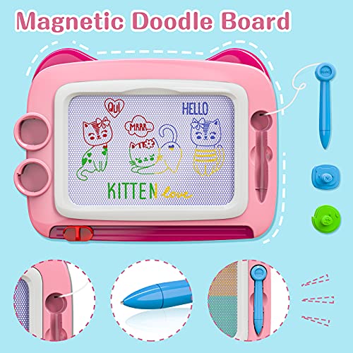 Tabla de dibujo magnética para niñas de 3 a 4 y 5 años, juguetes para niñas de 3 a 5 años de edad, juguetes para niñas, regalos para cumpleaños, festival, 9 x 12 pulgadas (tamaño de viaje)