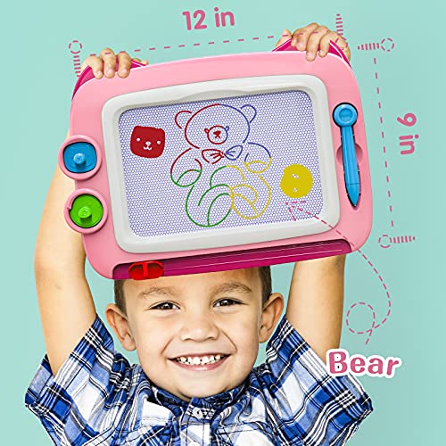Tabla de dibujo magnética para niñas de 3 a 4 y 5 años, juguetes para niñas de 3 a 5 años de edad, juguetes para niñas, regalos para cumpleaños, festival, 9 x 12 pulgadas (tamaño de viaje)