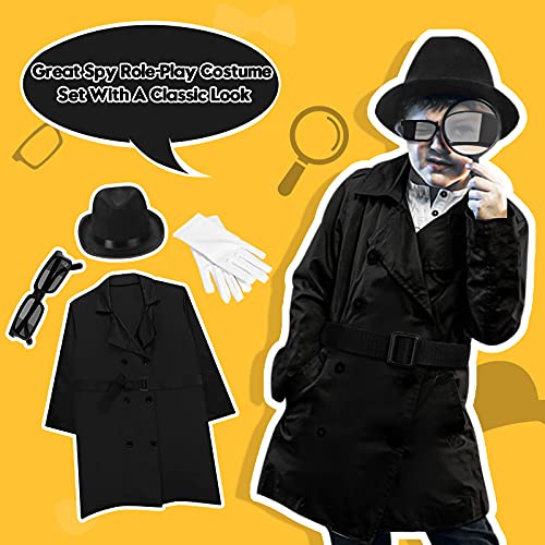 Tacobear Kit de Detective para Niños Kit de espía con Detective Disfraz Boligrafo Tinta Invisible Huellas Dactilares Juegos de Detective Juguetes de Ciencia Regalo para Niños 5 6 7 8 9 10 años