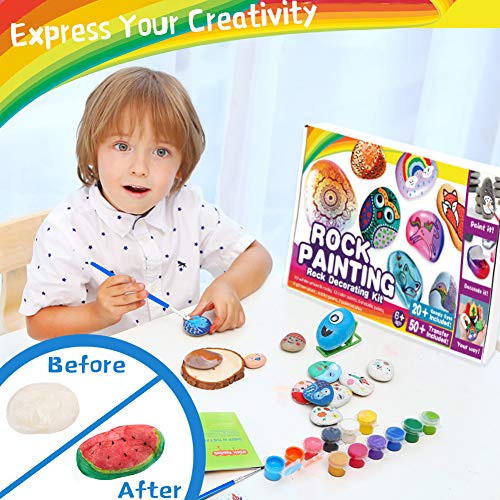Tacobear Piedras Pintar Juegos para Niños Manualidades DIY Kit Juguetes de Pintura Creativo Regalo Manualidades para Niño Niña de 3 4 5 6 7 8 9 10 años