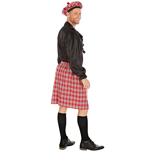 TecTake dressforfun Disfraz de Escoces para Hombre | Falda con Imitación de Fieltro Cosida | Incl. Gorro Escoces (XL | No. 301038)