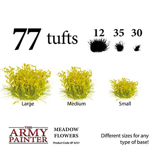 The Army Painter | Battlefields | Meadow Flowers Tufts | Terrain Model Kit for Miniature Bases and Dioramas - 77 Pcs, 3 Sizes