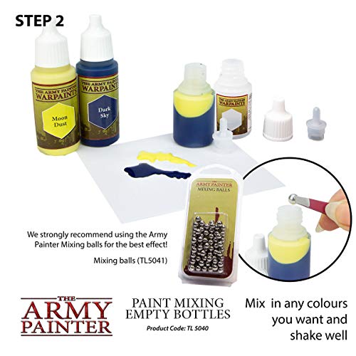 The Army Painter | Empty Paint Mixing Bottles| 6 Botellas Vacias de 12ml | para mezclar y personalizar tus pinturas| para Pintura de Modelos Miniatura